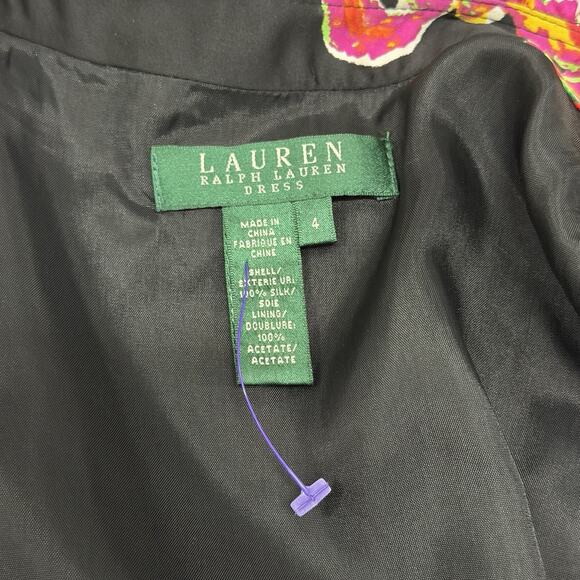 Lauren Ralph Lauren Women's Paisley Wrap Dress 100% Silk Size 4 Tie Multicolor - Picture 4 of 5